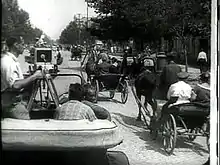 Photographie du tournage du film L'Homme à la caméra de Dziga Vertov