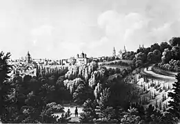 Vue de Kiev depuis le jardin impérial.