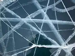 La glace du lac Baïkal.