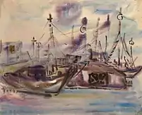 «Mer, barques, matin», (65х55, 1980)