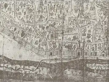 1695. Retranscription du plan d'Ivan Ouchakov (1695). Potchaïna.