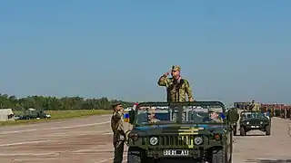 Visite du ministre de la défense ukrainien Stepan Poltorak en 2018.