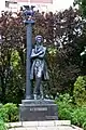 Statue de Pouchkine dans le centre-ville de Tiraspol, devant la bibliothèque municipale.