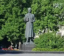 Monument à Grigori Skovoroda sur la Place des Contrats à Kiev-Podil