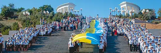 Le parc Prymorskyi avec ses escaliers vers la plage et