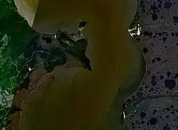 Image satellite du détroit de Nevelskoï.