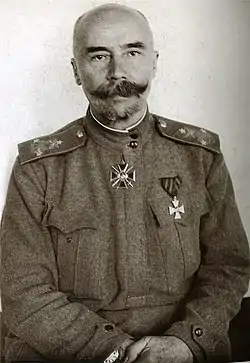Mikhaïl Promtov, futur général des Armées blanches, mort en exil en Yougoslavie en 1950.