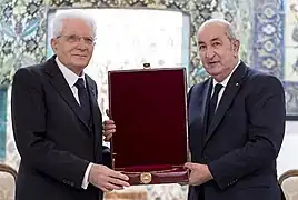 Avec Sergio Mattarella, président de la République italienne (2021).