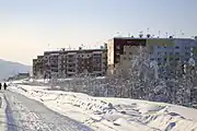 Bâtiments en hiver