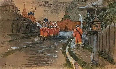 Patrouille de Streltsy aux portes Ilynski, 1897