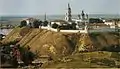 Vue de l'église (sans son clocher) sous le kremlin de Tobolsk dans les années 1990