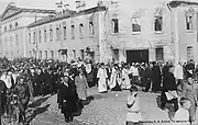 Funérailles d'Alexandre Blok : procession rue des Décembristes. 10 août 1921.