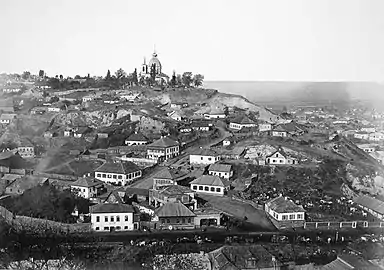 Chtchekavitsa vue depuis le marché Jytni Rynok, 1888.