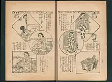 Deux pages d'un manga en six cases racontant l'histoire de deux femmes et d'un chat.