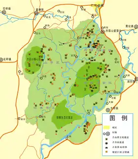 Carte du parc des monts Danxia.