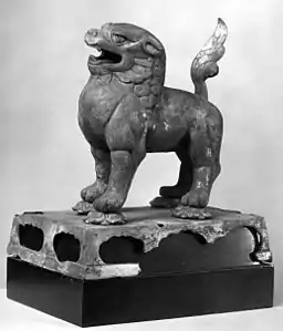 Chine Lion, statuette de bronze du VIIIe siècle, Metropolitan Museum of Art