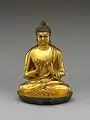 • Bouddha Vairocana.• Époque: Dynastie Tang VIIe – Xe siècle.• Bronze doré. Hauteur: 20,3 cm.• Metropolitan Museum of Art, New-York.