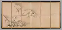 Paysage des quatre saisons. 1630s. Double paravent à 6 feuilles. Chacun: 153,4 × 352,7 cm. Encre sur papier. Metropolitan Museum of Art