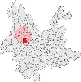 Localisation de Wēishān yízú huízú Zìzhìxiàn