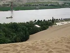 Le fleuve Jaune dans le district de Shapotou en bordure du désert en 2016