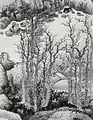 Gong Xian. Détail de Montagnes hivernales. Rouleau suspendu, encre sur papier, v. 1679–89. Metropolitan Museum of Art