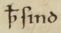 Le vieil anglais ‹ ꝥ ſind › (þæt sind) dans MS Hh.1.10, XIe siècle.