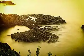 Orgues basaltiques dans le Gyeongsang du Nord. Août 2015.