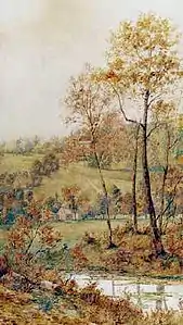 Paysage d'automne peint par Adrien Taunay (n. d.).