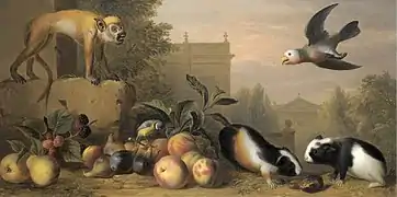 Mésange représentée sur une nature morte de Jakob Bogdani.