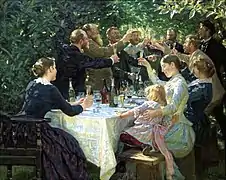 Vin effervescent, vin de fête. Peder Severin Krøyer, 1888, Konstmuseum de Stockholm.