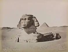 Sphinx partiellement désensablé (vers 1870).