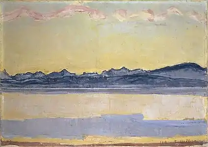 Lac de Genève et chaîne du Mont-Blanc à l'aurore (1918), Bâle, Kunstmuseum.