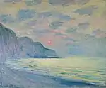 Soleil couchant, temps brumeux, Pourville, 1882, Claude Monet.