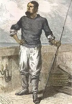 Illustration de Ned Land par Édouard Riou en 1870