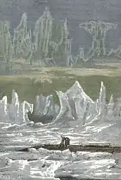 Sous-matin coincé dans les glaces.