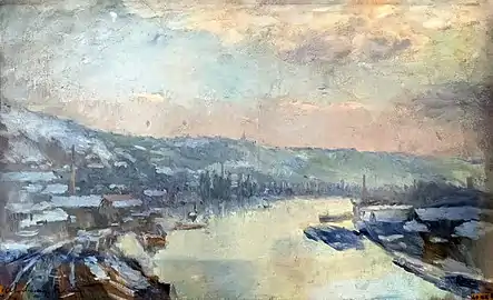 La Seine à Rouen en hivers - Albert Lebourg