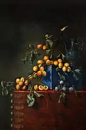 Nature morte aux prunes et aux abricots, Pierre Dupuis, musée des beaux-arts d'Agen.