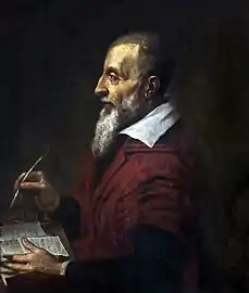 Portait du poète et érudit français Joseph Justus Scaliger (1558 - 1609).