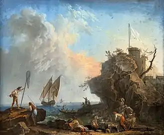 Vue des bords de la Méditerranée (drapeau blanc) Pierre-Jacques Volaire