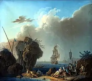 Vue des bords de la Méditerranée (drapeau bleu) Pierre-Jacques Volaire