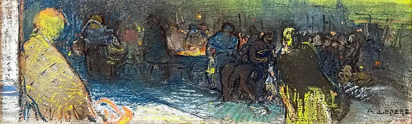Autour du brasero (1892), pastel sur carton. Palm Beach, Collection David E. Weisman et Jacqueline E. Michel.