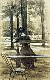 La lecture au jardin du Luxembourg, Charles Maurin