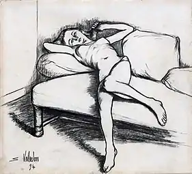 Louise nue sur le canapé (1895), eau-forte, Albi, musée Toulouse-Lautrec.