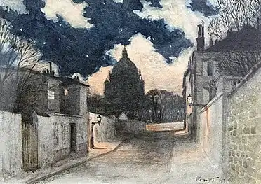 Nuit étoilée à Montmartre (1897) Aquarelle sur papier