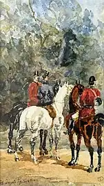 Réunion de cavaliers de chasse à courre, Toulouse-Lautrec, musée Toulouse-Lautrec