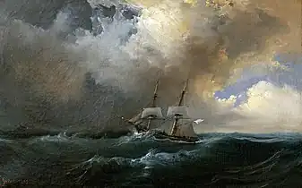 Marine par temps d'orage - Théodore Gudin