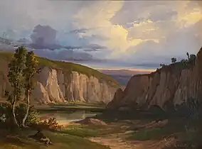 Vallée du Lot aux environs de Vers , 1851 - Joseph-Charles Valette
