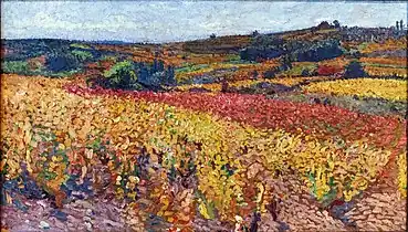 Vignes en automne - Etude; 1927