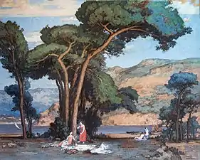 Paysage animé de Provence - Pierre Magnan-Bernard (1932)