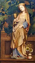Composition avec sainte Barbe et bouquet d'immortelles (1922), huile sur toile.